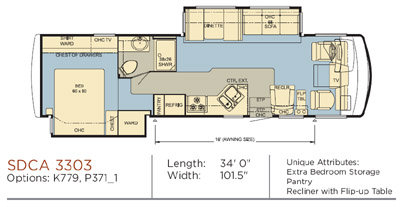 2006 Newmar Scottsdale 3303 Floor Plan