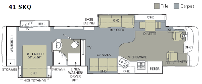 2009 Holiday Rambler Endeavor 41SKQ Floor Plan