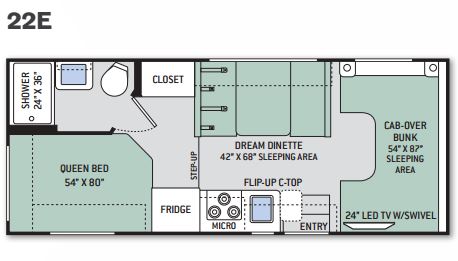 22E&nbsp;Thor Motor Coach Chateau Floor Plan