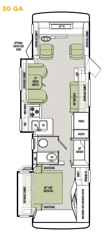 Tiffin Allegro 30GA Floor Plan
