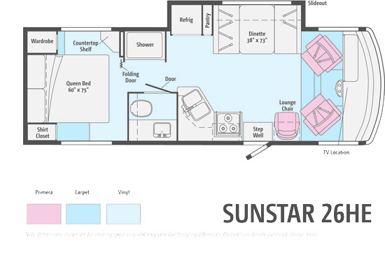 2012 Sunstar 26P RV Floor Plan